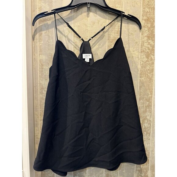 J.Crew Green Tank Scalloped Detail Workwear Casualwear Fall Size 6 AdjusStraps - Picture 1 of 3